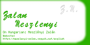 zalan meszlenyi business card